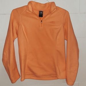 Orange north face zip up